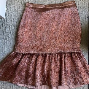 JCrew gorgeous fluted rose gold skirt